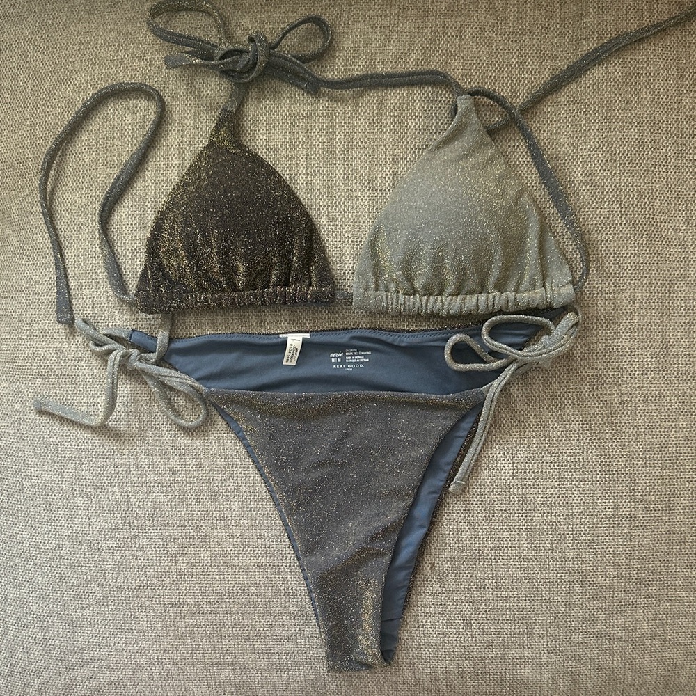 Aerie shimmer swim L top M bottom